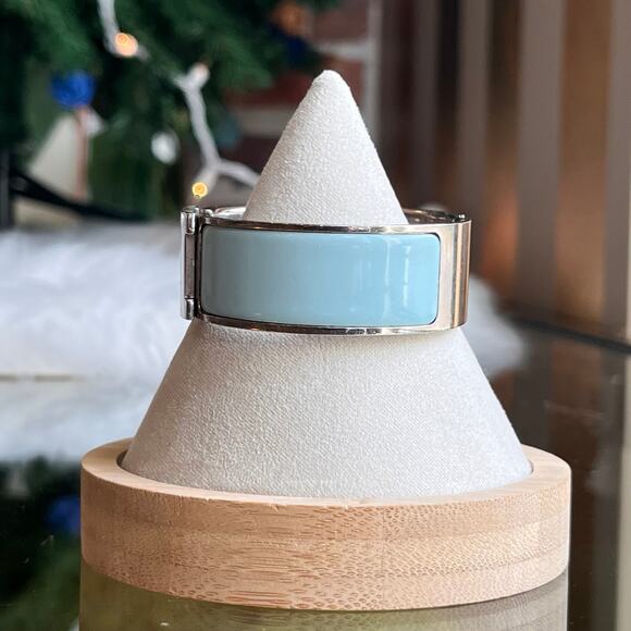 HERMES Clic Clac H Bleu Glacier Enamel Bracelet - Picture 3 of 5